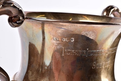 Lot 28 - An Elizabeth II twin handled silver trophy cup