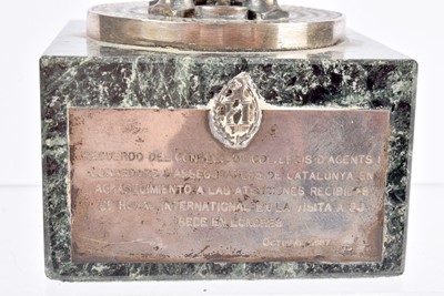 Lot 37 - A Spanish white metal presentation tribute