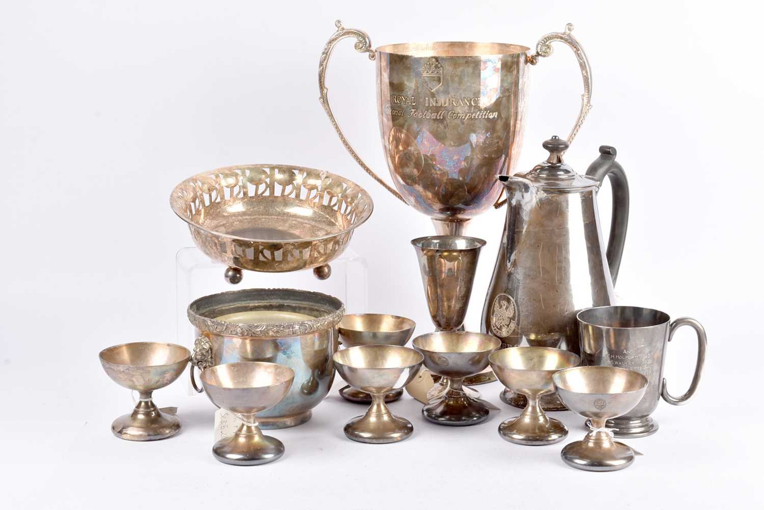 Lot 47 - A quantity of silver and silver plated trophy cups