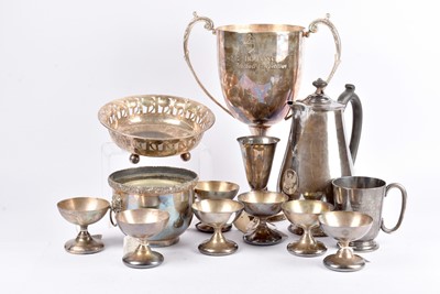 Lot 47 - A quantity of silver and silver plated trophy cups