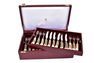 Lot 48 - A cased presentation Asprey canteen of cutlery
