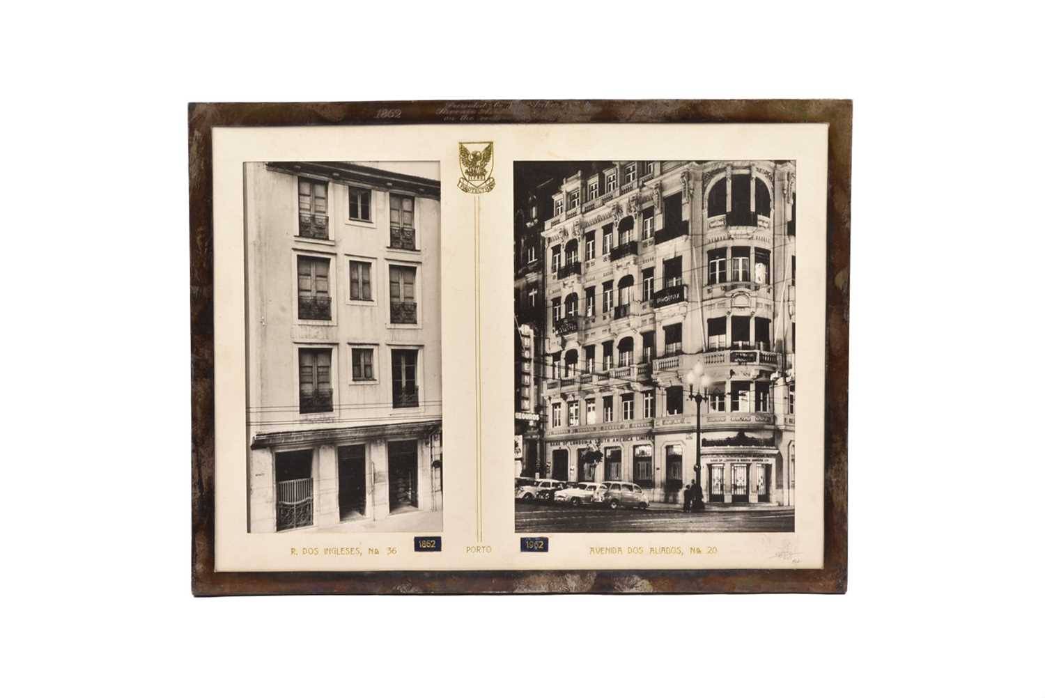 Lot 51 - A white metal presentation frame
