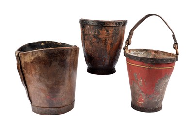 Lot 65 - A collection of five 19th Century fire buckets