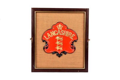 Lot 66 - A framed and mounted Lancashire tin firemark