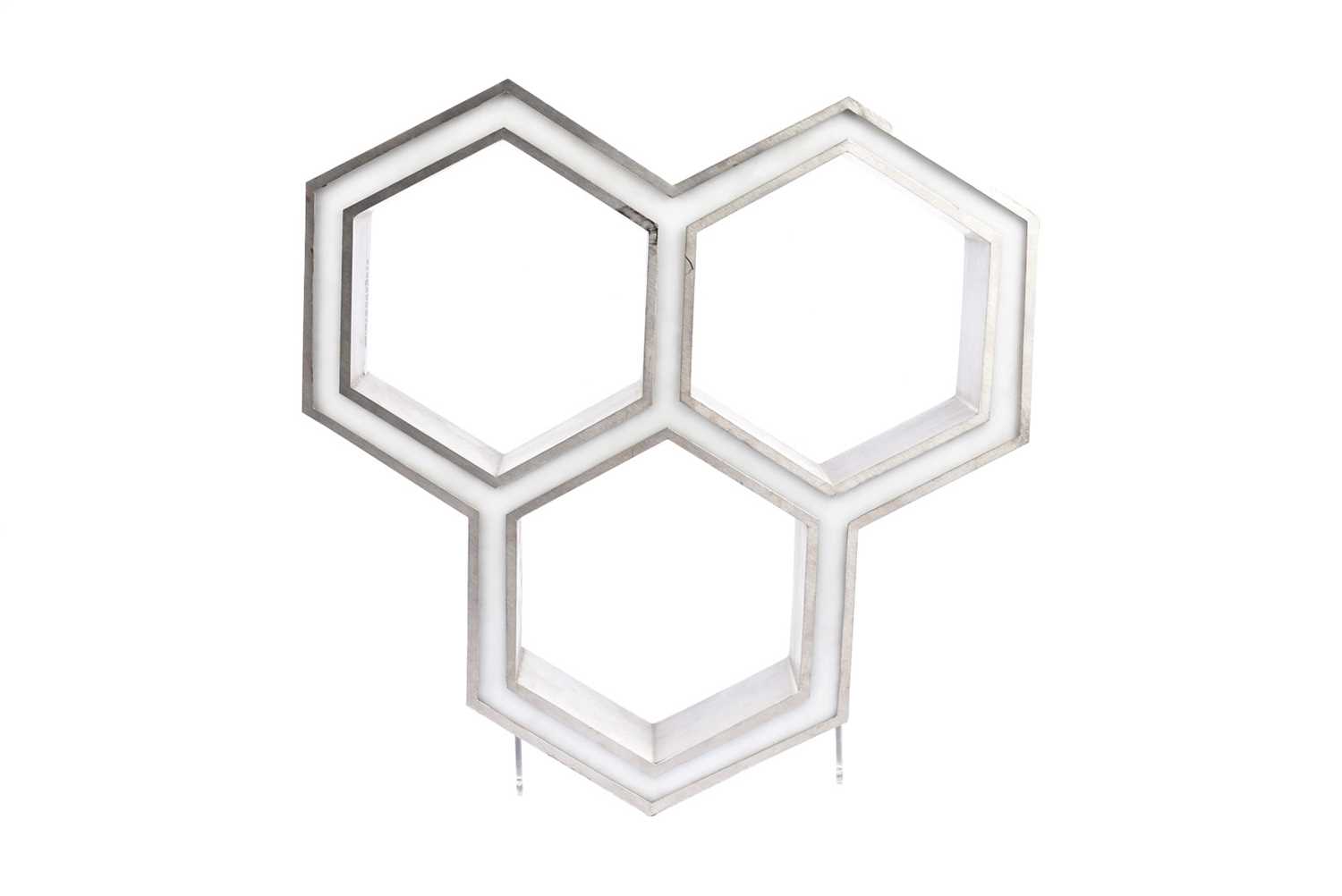 Lot 73 - A ceiling hanging illuminating Sun Alliance hexagonal three section logo