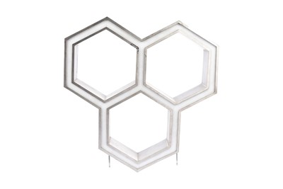 Lot 73 - A ceiling hanging illuminating Sun Alliance hexagonal three section logo