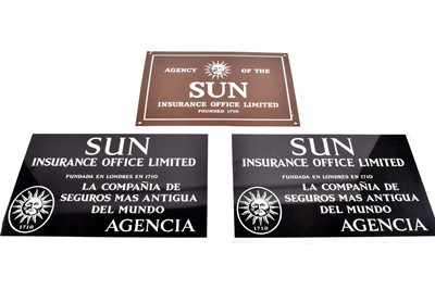 Lot 76 - Three rectangular Sun Insurance Office Limited signs