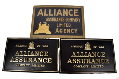 Lot 78 - Three rectangular plastic Alliance Assurance signs