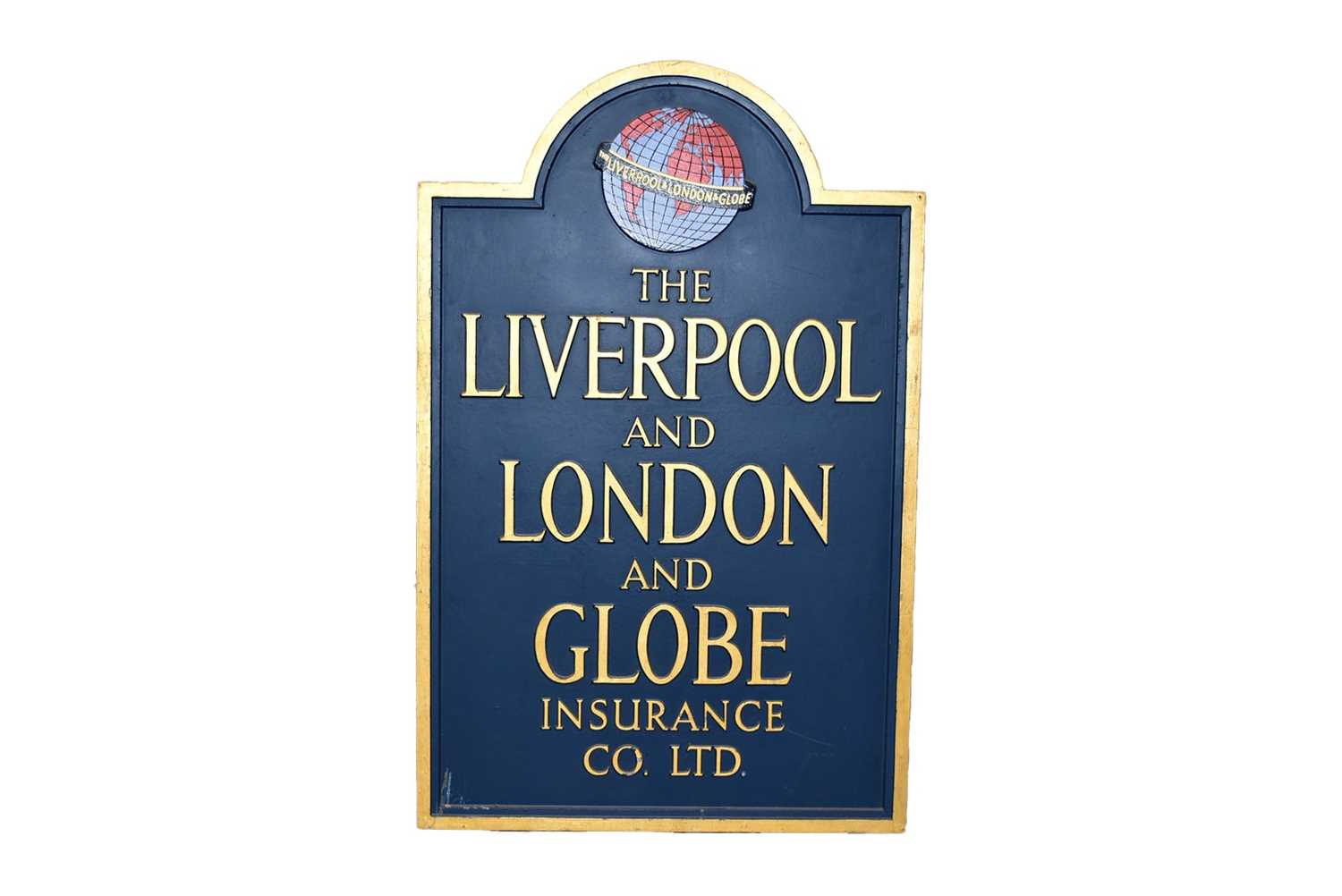 Lot 80 - A large and heavy cast metal The Liverpool and London and Globe Insurance co Ltd sign