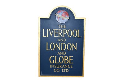 Lot 80 - A large and heavy cast metal The Liverpool and London and Globe Insurance co Ltd sign