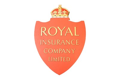 Lot 82 - A large and heavy cast metal Royal Insurance Company Limited shield sign