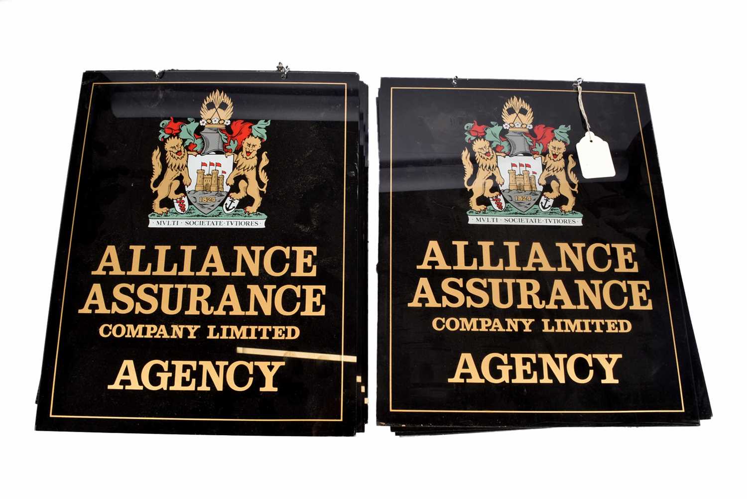 Lot 83 - Nineteen perspex rectangular hanging Alliance Assurance Company Limited Agency signs