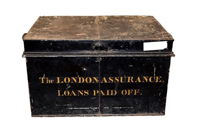 Lot 86 - A rectangular tin deed box