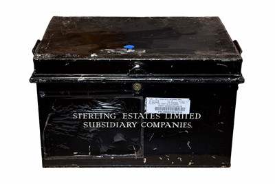 Lot 87 - A rectangular tin deed box