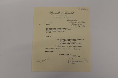 Lot 224 - A collection of paperwork relating to Winston Churchill