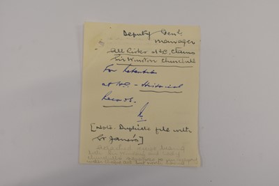 Lot 224 - A collection of paperwork relating to Winston Churchill