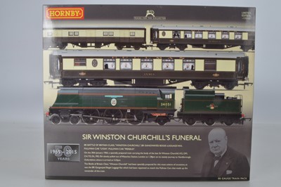 Lot 23 - Hornby (China) boxed 00 Gauge Limited Edition R3300 Sir Winston Churchill's Funeral Train Pack