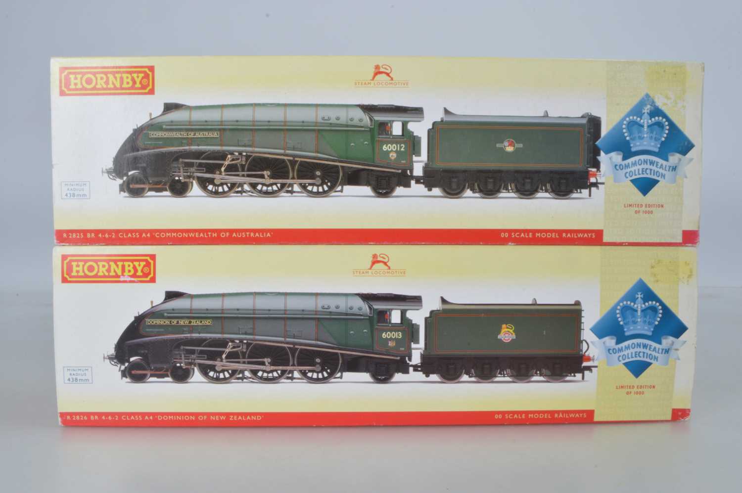 Lot 54 - Hornby (China) boxed 00 Gauge Ltd ed of 1000 Commonwealth Collection BR green Class A4 Locomotives and Tenders (2)