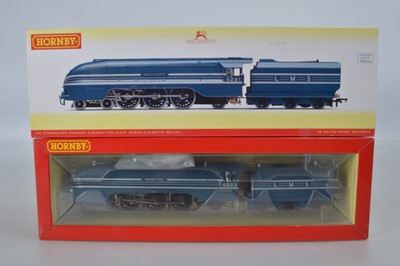 Lot 64 - Hornby (China) boxed 00 Gauge LMS blue Streamlined Princess Coronation Class Locomotives and Tenders (2)