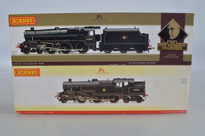 Lot 67 - Hornby (China) boxed 00 Gauge BR black Pete Waterman Collection Black 5 Locomotive and Tender and Stanier 4MT Class 4PT Tank Locomotive (2)
