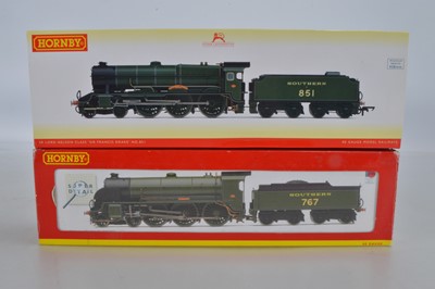 Lot 72 - Hornby (China) boxed 00 Gauge SR green N15 and Lord Nelson Class           Locomotives and bogie Tenders (2)
