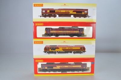 Lot 93 - Hornby (China) boxed 00 Gauge EWS Diesel and Electric  Locomotives (4)
