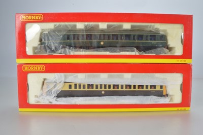 Lot 96 - Hornby (China) boxed 00 Gauge Class 121 BR green and Chocolate and cream Driving Motor Brake Diesel Railcars
