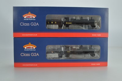 Lot 193 - Bachmann boxed 00 Gauge LMS and BR black Class G2A 0-8-0 Locomotives and Tenders (2)