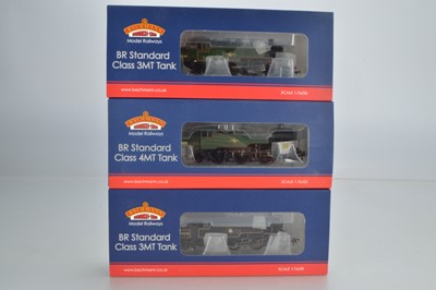 Lot 207 - Bachmann boxed 00 Gauge BR lined green and black Standard Class 3MT and 4MT 2-6-2 Tank Locomotives 8DCC (3)