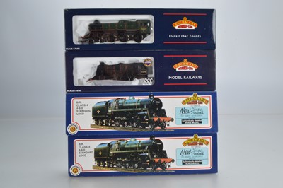 Lot 211 - Bachmann boxed 00 Gauge BR lined black Ivatt Standard Class 4 2-6-0 and three BR lined green Standard Class 4 Locomotives and Tenders (4)