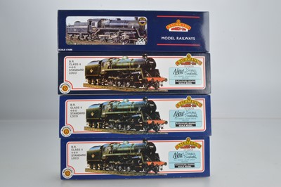 Lot 212 - Bachmann boxed 00 Gauge BR lined green and BR lined black Standard Class 4 4-6-0 and 4MT 2-6-0 Locomotives and Tenders (4)