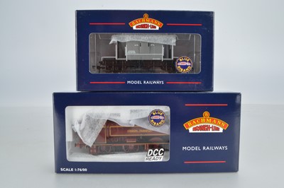 Lot 216 - Bachmann Produced Exclusively for KMRC boxed 00 Gauge London Transport maroon Class 57XX Pannier Tank No L95 and 37-527Z LT grey Brake Van (2)
