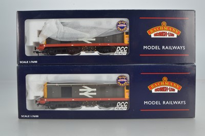 Lot 218 - Pair of Bachmann boxed 00 Gauge Class 20 Railfreight grey yellow and red Diesel Locomotives DCC Ready (2)
