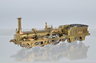 Lot 252 - 00 Gauge Brass Crampton style 4-2-0 Steam Locomotive and Tender No 122 Paris- Strasburg
