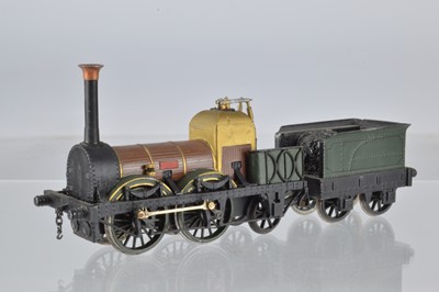 Lot 253 - 00 Gauge Kitbuilt Liverpool and Manchester Railway green and brown  'Lion' Locomotive and Tender