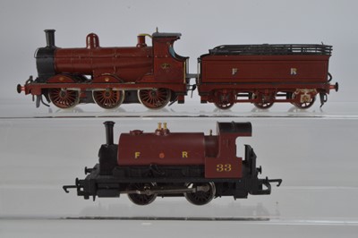Lot 264 - 00 Gauge Kitbuilt Furness Railway Indian red Class 0-6-0 No 3 Locomotive and tender and Hornby R1127 Indian red  Furness Railway Saddle Tank (3 including tender)