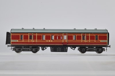 Lot 287 - Lawrence Scale Models and Goddard OO Gauge kitbuilt LMS maroon Brake Gangway Coach