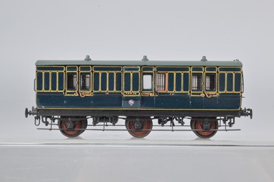 Lot 299 - Lawrence Scale Models OO Gauge kitbuilt Somerset and Dorset Joint Railway SDJR dark blue Guards/Luggage Van