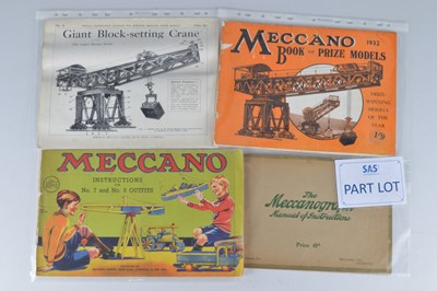 Lot 311 - Meccano special instruction leaflets Catalogues and other items (17)