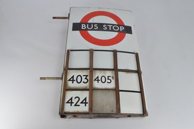 Lot 312 - London Transport Enamelled Bus Stop Sign