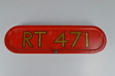 Lot 313 - London Transport Bus Bonnet Plate RT 471