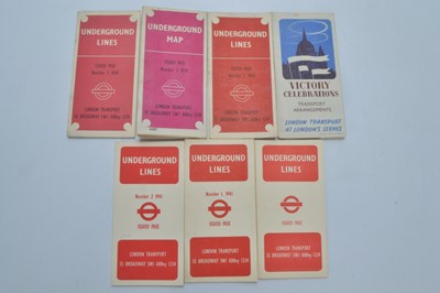 Lot 316 - WWII Era London Underground Pocket Maps (7)