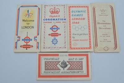 Lot 318 - London Underground Pocket Maps 1930s-1950s Special Occasion/Event Pocket Maps (6)