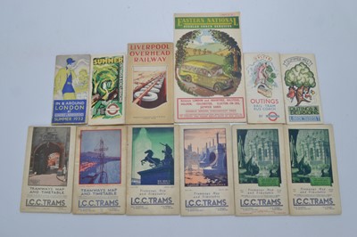 Lot 320 - Pre and Early Postwar Public Transport Maps / Time table with Illustrated Covers (12)