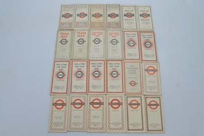 Lot 322 - 1920s-1950s London Transport Pocket Timetables/Maps (24)