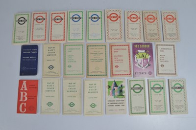 Lot 326 - 1940s London Transport and Green line Pocket Timetables/Maps /Leaflets (24)