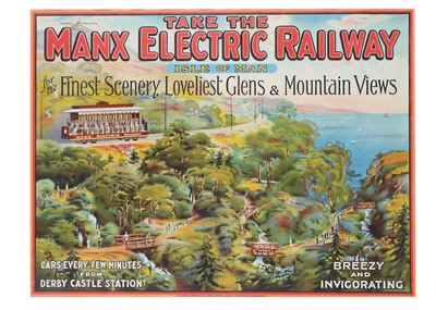 Lot 336 - 1920s Poster Take The Manx Electric Railway