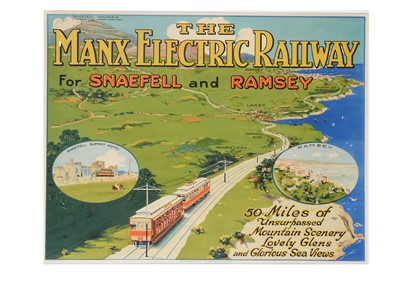 Lot 337 - 1920s Poster The Manx Electric Railway