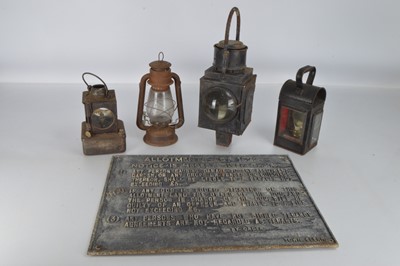 Lot 351 - Railway Lamps and Lanterns and a Railway Notice (5)