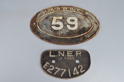 Lot 353 - L&NWR Bridge Plate and LNER Wagon Plate (2)